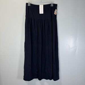 Vintage Adrienne Vittadini Navy A-Line Skirt Maxi‎ Sz Medium NWT